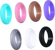 BESPORTBLE 7 Pcs Rings for Women Wedding Bands for Women Silicone Couples Rings Silicone Sports Rings Wedding Band for Women Rubber Finger Rings European and American Lovers Wristband