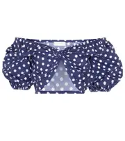 [Caroline Constas] Caroline Constas Rhys polka-dot crop top AU 10 blue