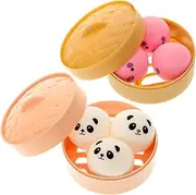 HONITANO 2sets Cartoon Pressure Relief Toy Stretchy Bun Design for Fun Food Steamer Toys for Boys and Girls and Adults High-Class Great Tactile