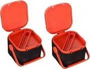 Parliky 2pcs Worm Box Red Worm Blood Worm Castings Live Bait Cooler Mini Aquarium Fake Worms Red Worm Live for Fishing Worms for Fishing Fish Worm Containers Worm Farm Bait Boxes Plastic