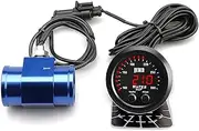 ZHSYMX Universal 52mm Water Temperature Gauge with Alarm and 1/8 Npt Sensor Car Digital Meter Blue Display Temp 100-300F(38-150C)