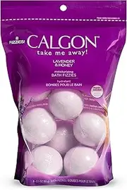 Calgon Take Me Away! Lavender & Honey Moisturizing Bath Soak Fizzies Bombs 8 - 2.1 Oz Balls