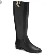 Women's Black VC Signature Rena- Metal Logo Riding Boot 8.5 MSRP $495