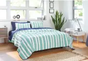Threshold Quilt Full/Queen Hand Stitched Quilting Pattern Blue and White Cotton
