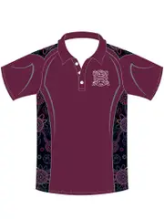 SS Maroon/Grey Indigenous Sublimated Polo With Logo