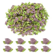 500 Pcs Mini Ribbon Roses Flowers Bows for Crafts, 15mm/0.6" Dia, Dusty Rose