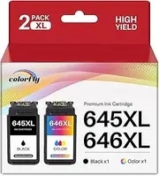 PG645XL CL646XL Ink Cartridges Replacement Canon Combo Pack PG-645 & CL-646 Ink Work with Canon PIXMA MG2460 MG2560 MG2960 MG2965 TS3160 TS3360 TS3365 TR4560