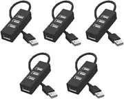 Lyaciomn 5Pcs Hub USB Multi 2.0 Hub USB Splitter Power Adapter High Speed 4 Port for PC Windows Computer Replacement Accessories B