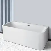 1700mm Bathroom Square Freestanding Bathtub Gloss White Spa Bath Tub Acrylic