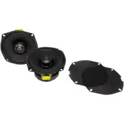 Hogtunes 352-XLF Carbon 5.25" 2 Ohm Coaxial Speakers w/ Grilles 98-13 Harley