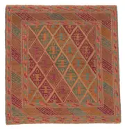 Vintage Hand-Knotted Area Rug 3'10" x 4'2" Traditional Wool Carpet