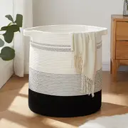 Laundry Baskets Storage Basket with Handles,Decorative Basket for Living room,Woven Storage Basket for Toys Bin-18x16in,Gradient Dark