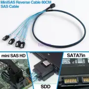 Reverse Breakout Cable 4x SATA to 1x SFF-8643 Internal Mini SAS Drive Cable 80cm