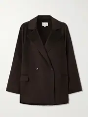 [Loulou de Saison] Loulou de Saison - Gary Double-breasted Wool-blend Coat - Brown - medium medium Brown