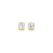 9ct Gold Cubic Zirconia Stud Earrings in Clear