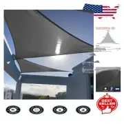 Customizable Triangle Sun Shade Sail 14'x14' Charcoal UV Protection For Outdoors