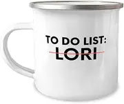 Teegarb Letter Blanket Enamel Camping Mug Funny To Do List Lori Name Sarcasm Sarcastic Saying Mom Funny Sarcasm Hilarious Novelty Husband Men Women