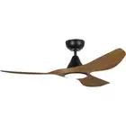 Surf 48" DC Ceiling Fan and LED Light in Black and Burmese Teak by Eglo