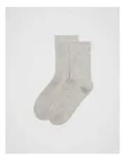 [Seed Heritage] Cosy Rib Crew Sock in Silver Marle