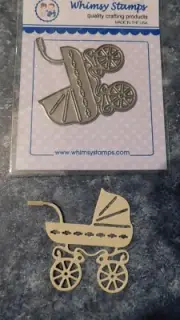 Cute Little Decorative BABY'S PRAM DIE x WHIMSY STAMPS WSD336m