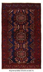 4x7' Afghan Ethnic Rug Handmade Wool Carpet # P1255
