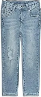 [Kidscool Space] Baby Boys Jeans,Little Boy Elastic Band Inside Ripped Washed Soft Slim Cotton Denim Pants