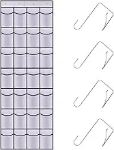 Teikou 28 Mesh Pockets Hanging Shoe Organizer, Over the Door Shoe Organizer，Closet Storage Holder for Back of Door Storage Holder for Back of Door(White)