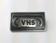 VHS Metal Enamel Pin Pinback Retro Movie Buff Video Cassette 80s Collectible