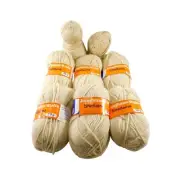 6 Skeins Junghans Wolle Shetlaine Yarn Beige 275-602 Lot 20181 - Discontinued