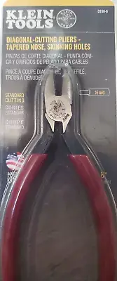 Klein D240-6 Pliers Diagonal Cutting w/tapered nose and wire Stripping Hole