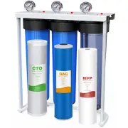 3-Stage Whole House Water Filter System 20"x4.5" Big Blue Home Water Filtration