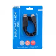 Connect Cable Male DisplayPort to HDMI Cable Connector 1m For TV/Monitor Black