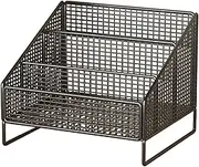 Kuntesetty Record Screen Screen Support Metal Support, Countertop The Modern Desktop Organizer 3 Storage Shelf, Black, 26cmx22cmx24cm