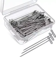 100 Pack Wig T-Pins 2 Inch Stainless Steel Wig Pins for Wigs Foam Head T Pins...