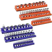 6-Piece Magnetic Socket Organizer Set Socket Trays Metric SAE 1/4" 3/8" 1/2"