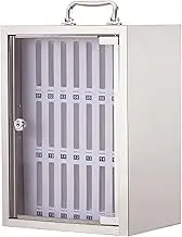 Cell Phone Safe Deposit Box with Lock, 12/24/36/48/60 Slots Stainless Steel Cell Phones Storage Cabinet, for Office Classroom Table or Wall(27.5x19x37cm/11x7x15in)