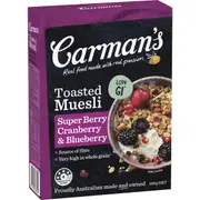 Carman's Muesli Toasted Super Berry, Cranberry & Blueberry 500g