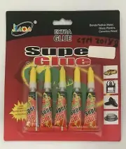 Super Glue for Plastic, Leather, Ceramics, Rubber, Metal, Wood 5*3g Extra Glue