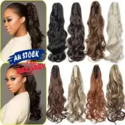 Real Long Curly Ponytail Claw Clip In Pony Tail Hair Extensions Natural As Human