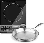 SOGA Electric Smart Induction Cooktop and 30cm Stainless Steel Fry Pan Cooking Frying Pan