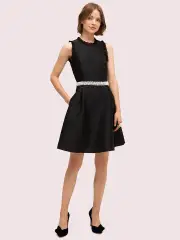 pearl crystal mikado dress