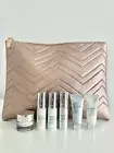 Revive Re Vive 6 Piece Skin Care Set Rose Gold Large Cosmetic Bag Evening Clutch