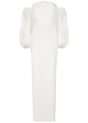 Solace London Carmen Off-the-shoulder Satin and Crepe Maxi Dress - Cream - 6 (UK6 / XS) 6 (UK6 / XS)