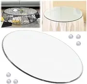 RHSH Round Clear Modern Tempered Glass Table Top, 55CM(21.6IN), Dining Table, Coffee Table, 8mm Thick, Anti-Scratch, 4 Seater