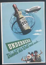 Mint Austria Picture Postcard Underberg Zeppelin 1957 Airship D-Lavo