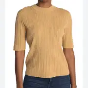 NWT Vince Variegated Ribbed Top In Sesame Open Beige Size Large Revolve