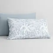 Sheridan Palmier Pillowcase Pair in Mirage Blue Size: Standard Material: Cotton @Sheridan Rewards