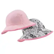 Adidas Children Bucket Sunhat Beach Summer Turn Cap Pink Print Sun Protection