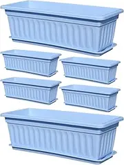 Window Box | Railing Planter Box,6X Weather Resistant Container Built-in Drainage Holes for Gardening Kitchen Balcony Outside Backyard