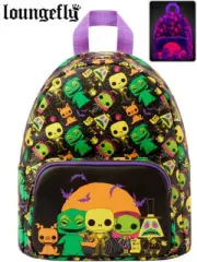 Loungefly Disney The Nightmare Before Christmas Black Light Mini Backpack New